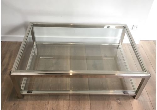 Large Chrome Coffee Table, 1970s-BA-1285391