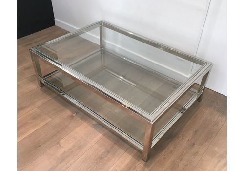 Large Chrome Coffee Table, 1970s-BA-1285391