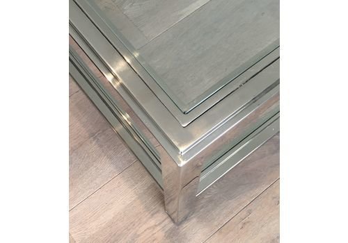 Large Chrome Coffee Table, 1970s-BA-1285391