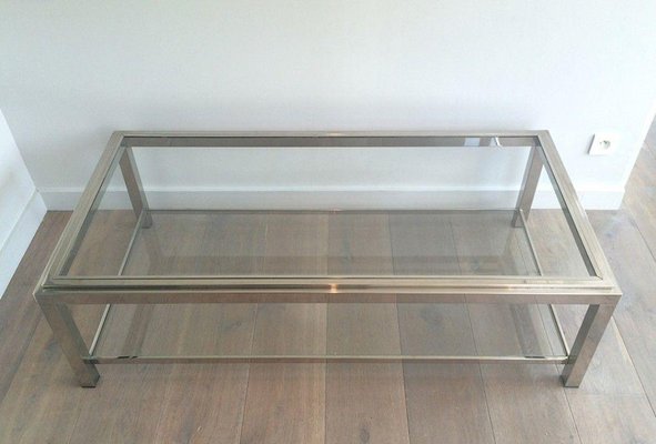 Large Chrome Coffee Table, 1970s-BA-1365603