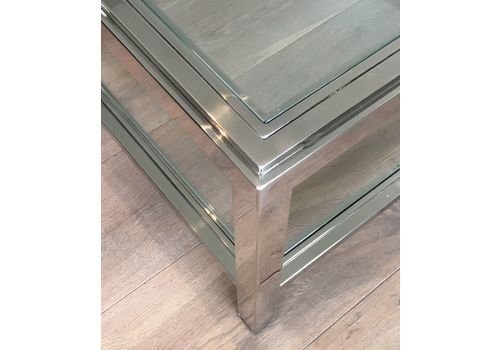 Large Chrome Coffee Table, 1970s-BA-1285391