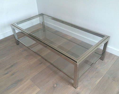 Large Chrome Coffee Table, 1970s-BA-1365603