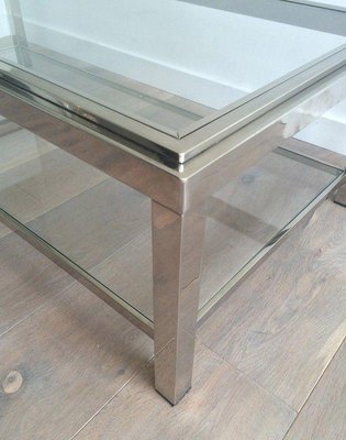 Large Chrome Coffee Table, 1970s-BA-1365603