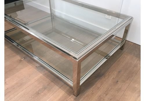 Large Chrome Coffee Table, 1970s-BA-1285391