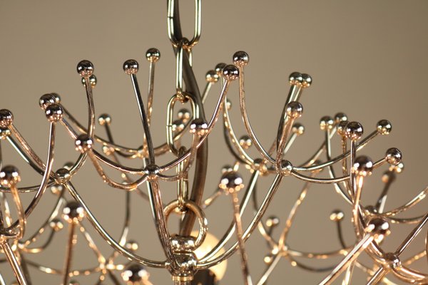 Large Chrome Dandelion Sputnik Ball Pendant Lamp by Gaetano Sciolari, 1960s-FUP-698469