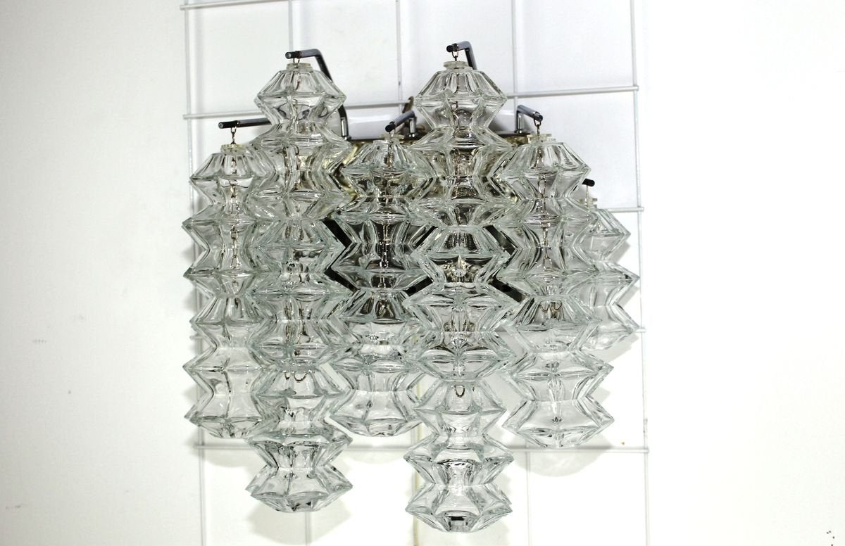 Large Chrome Pagoda Sconces by J. T. Kalmar, 1960s, Set of 2