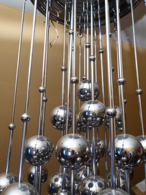 Large Chrome Plated Luber Ball Chandelier by Verner Panton for J. Lüber Ag-AWL-1175327