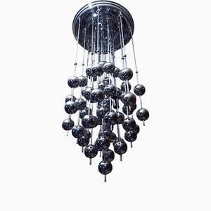 Large Chrome Plated Luber Ball Chandelier by Verner Panton for J. Lüber Ag-AWL-1175327