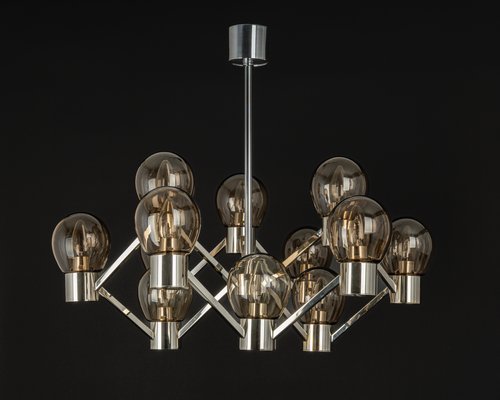 Large Chrome Sputnik Chandelier in the Style of Sciolari, Germany, 1960s-UGR-1325523