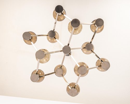 Large Chrome Sputnik Chandelier in the Style of Sciolari, Germany, 1960s-UGR-1325523