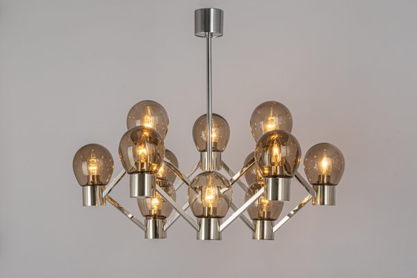 Large Chrome Sputnik Chandelier in the Style of Sciolari, Germany, 1960s-UGR-1325523