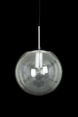 Large Chrome with Clear Glass Ball Pendant from Limburg, Germany, 1970s-UGR-1085283