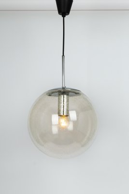 Large Chrome with Clear Glass Ball Pendant from Limburg, Germany, 1970s-UGR-1085283