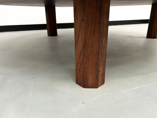 Large Circular Oak Coffee Table, 1970s-WKI-2032228