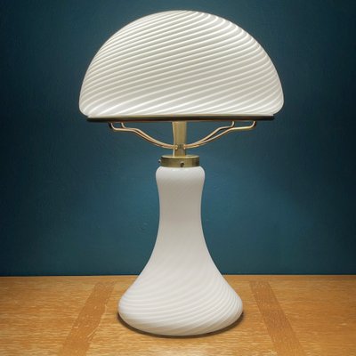 Large Classic Swirl Murano Mushroom Table Lamp, Italy, 1970s-WQC-1359290