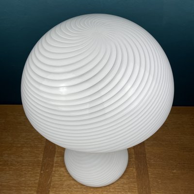 Large Classic Swirl Murano Mushroom Table Lamp, Italy, 1970s-WQC-1359290