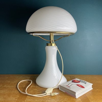 Large Classic Swirl Murano Mushroom Table Lamp, Italy, 1970s-WQC-1359290