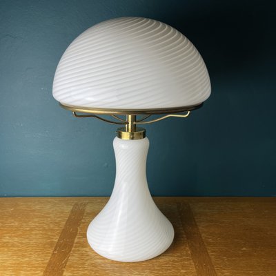 Large Classic Swirl Murano Mushroom Table Lamp, Italy, 1970s-WQC-1359290