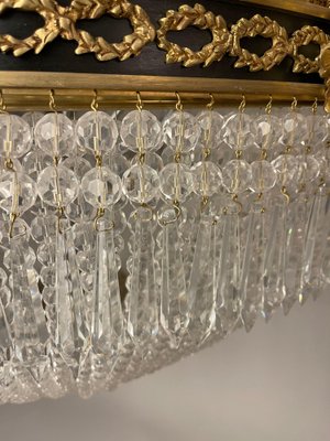 Large Classicist Chandelier in Crystal & Brass-FLW-1401979