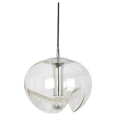 Large Clear Glass Pendant Light by Koch & Lowy for Peill & Putzler, Germany, 1970s-UGR-1086019