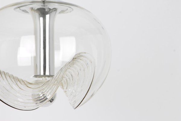 Large Clear Glass Pendant Light by Koch & Lowy for Peill & Putzler, Germany, 1970s-UGR-1085873