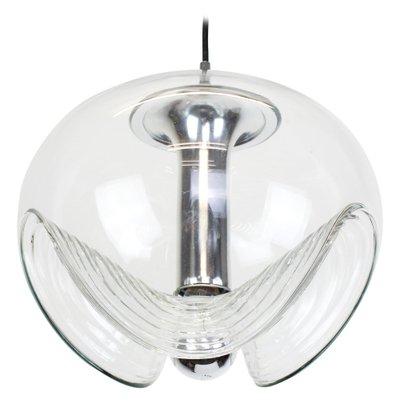 Large Clear Glass Pendant Light by Koch & Lowy for Peill & Putzler, Germany, 1970s-UGR-1086019