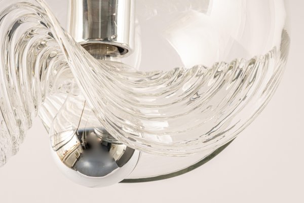 Large Clear Glass Pendant Light by Peill & Putzler, Germany, 1970s-UGR-1159895