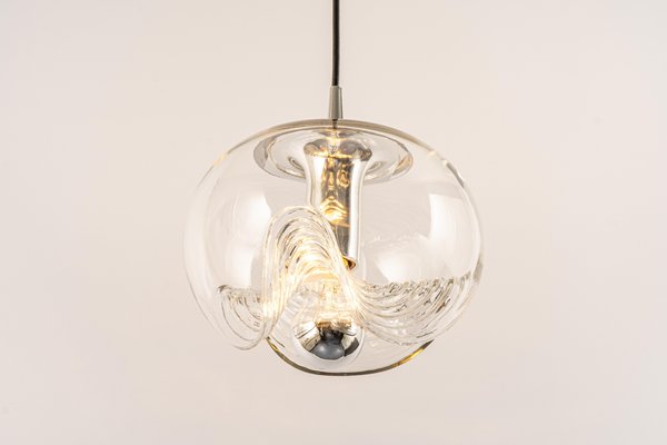 Large Clear Glass Pendant Light by Peill & Putzler, Germany, 1970s-UGR-1159895