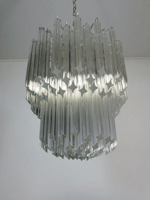 Large Clear Murano Glass Quadriedri Model Elena Ceiling Lamp in the Style of Venini, 1980s-FHZ-693130