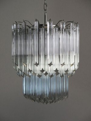 Large Clear Murano Glass Quadriedri Model Elena Ceiling Lamp in the Style of Venini, 1980s-FHZ-693130