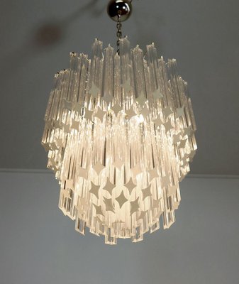 Large Clear Murano Glass Quadriedri Model Elena Ceiling Lamp in the Style of Venini, 1980s-FHZ-693130