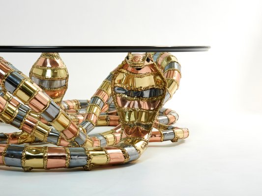 Large Cobra Sculpture Coffee Table by Isabelle Faure, 1970s-YJA-1345916