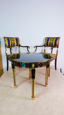 Large Coffee Table, Glass & Brass by Gianni Versace, Italy-KK-1107628