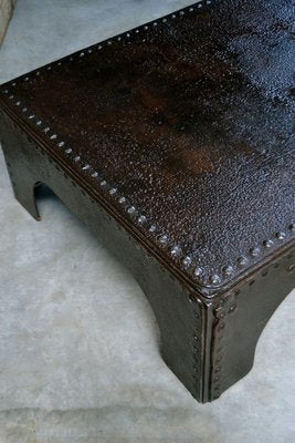 Large Coffee Table in Riveted Metal, France, 1920-LA-826466