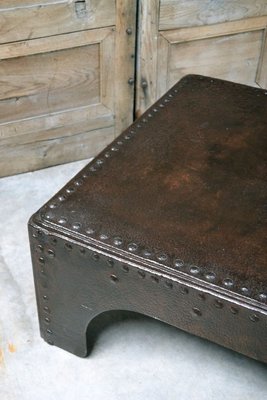 Large Coffee Table in Riveted Metal, France, 1920-LA-826466