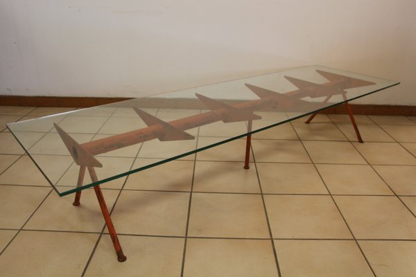 Large Coffee Table in the Style of Jean Prouvé, 1950s-KMQ-676060