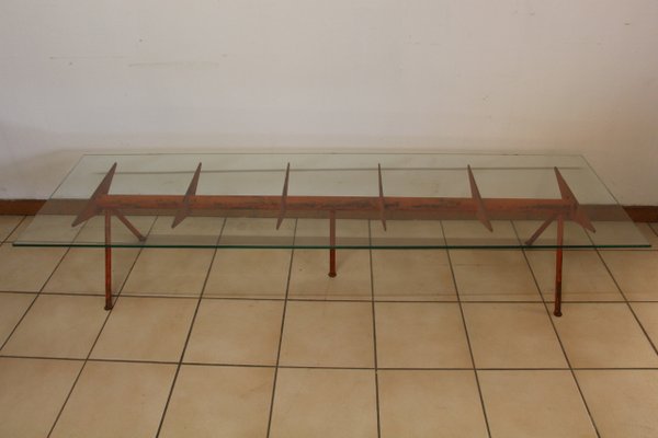 Large Coffee Table in the Style of Jean Prouvé, 1950s-KMQ-676060