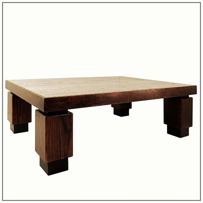 Large Coffee Table in Wood with Travertine Top-NYF-2019083