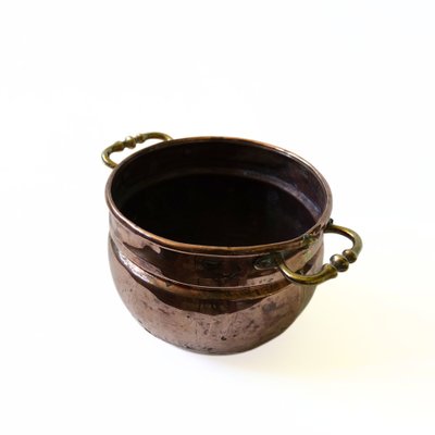 Large Copper Pot with Brass Handles, Sweden, 1900s-JKV-1799340