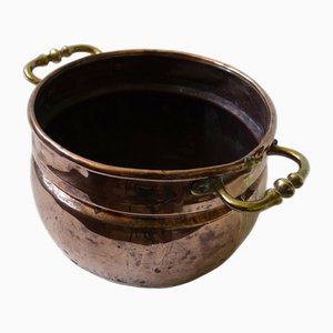 Large Copper Pot with Brass Handles, Sweden, 1900s-JKV-1799340