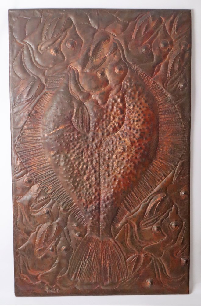 Large Copper Relief of a Sole, 1960s