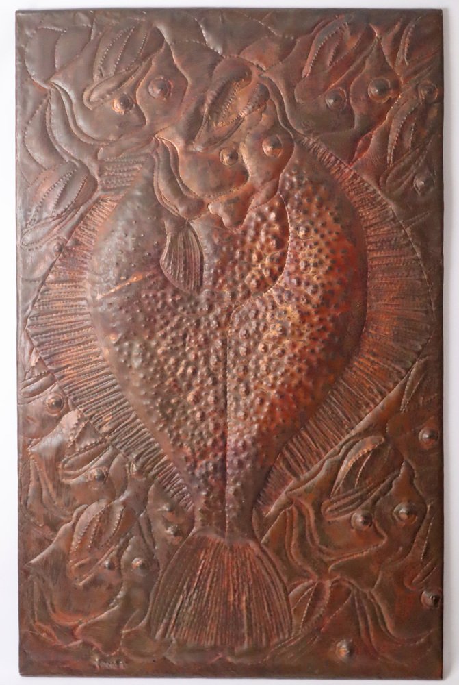 Large Copper Relief of a Sole, 1960s