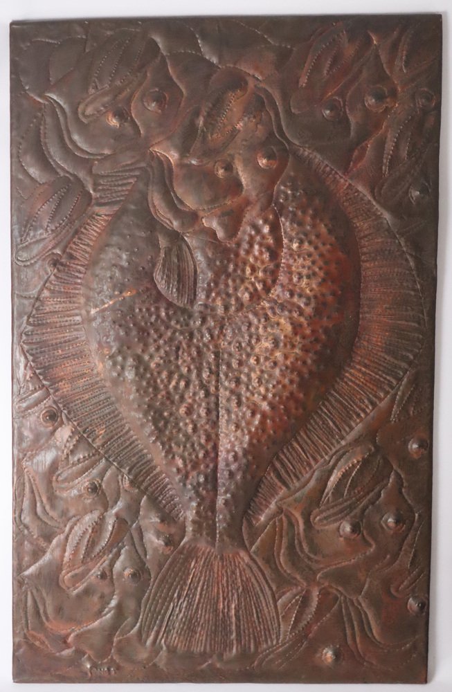 Large Copper Relief of a Sole, 1960s