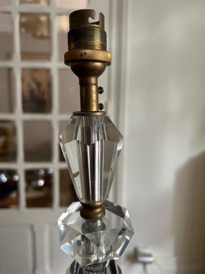 Large Crystal and Brass Table Lamp, 1950s-AVC-1782211