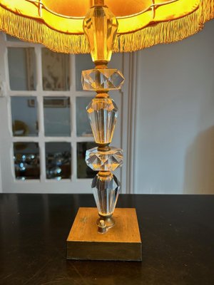 Large Crystal and Brass Table Lamp, 1950s-AVC-1782211