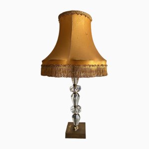 Large Crystal and Brass Table Lamp, 1950s-AVC-1782211