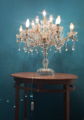 Large Crystal Candelabra Table Lamp, 1960s-JJC-1735545