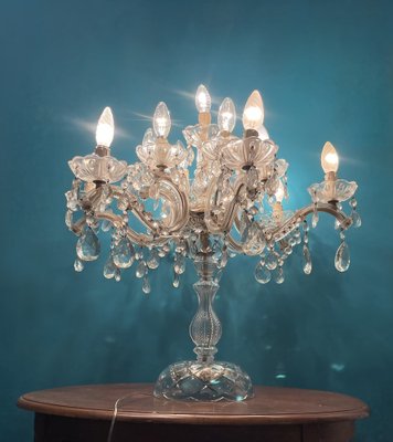 Large Crystal Candelabra Table Lamp, 1960s-JJC-1735545