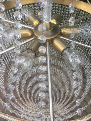 Large Crystal Cascade Chandelier with Cut Crystals, 1960s-WQQ-883300