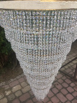 Large Crystal Cascade Chandelier with Cut Crystals, 1960s-WQQ-883300